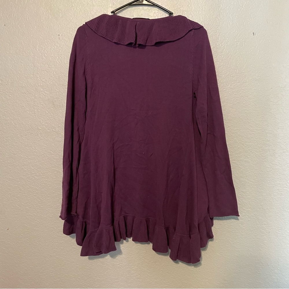 Purple Ruffled Cardigan - Picture 2 of 3